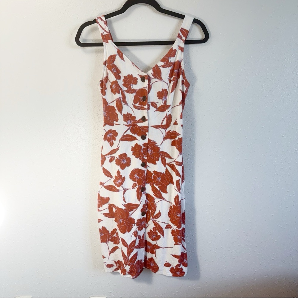 Monteau White and Orange‎ Floral Dress